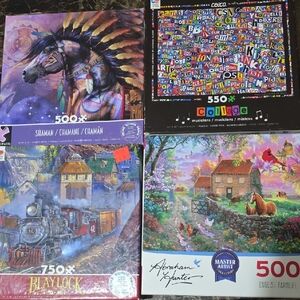 4 Puzzle Lot 500, 550 & 750 Pcs.